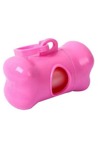 REDz Accessories Suport pentru sac de deșeuri pentru animale de companie, recipient igienic, aspect de os, roz