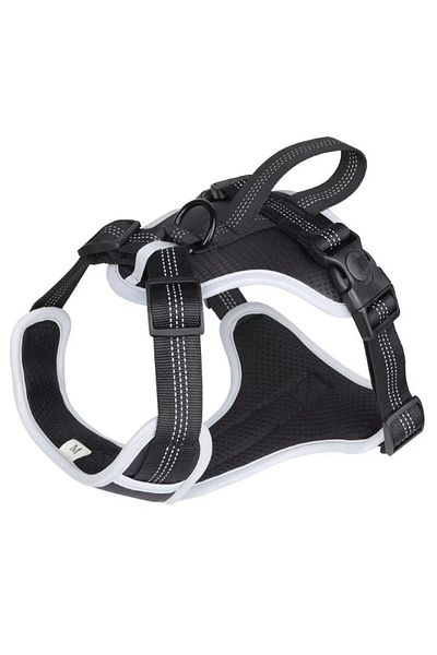 REDz Accessories Ham reflectorizant cu mâner, pentru câini, mărimea M, material textil durabil, negru