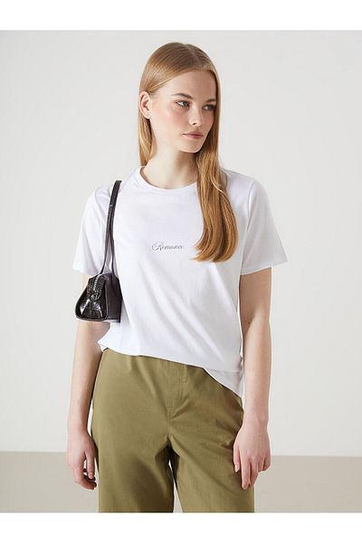 LC Waikiki Tricou de damă cu imprimeu cu gât crew