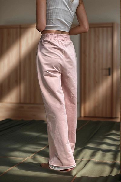 bacc Women's Powder High Waist Elastic Waist Trousers Bcbsk-25700-3465
