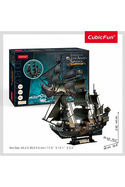 Cubic Fun - 3D Puzzle Led Queen Anne Ship 293 Pieces