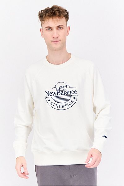New Balance Men Sportswear Fit Long Sleeves Outdoor Sweatshirts, White