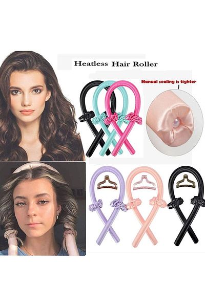 REDz Accessories Heatless Hair Curler Set, Curling Headband, Soft Foam and Satin, Animal Print