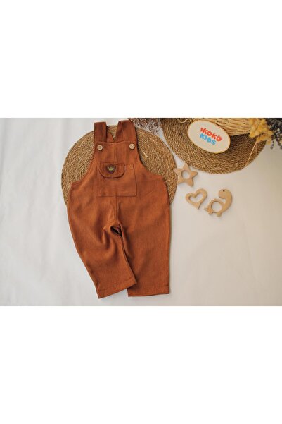 ikokokids Velvet Tile Pocket Detailed Men's Jumpsuit