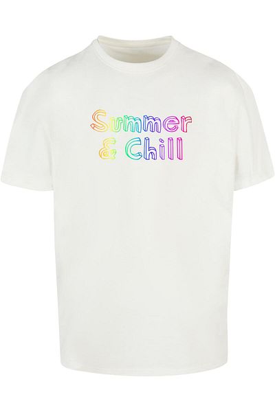 Merchcode Herren Summer And Chill Rainbow Heavy Oversized Tee