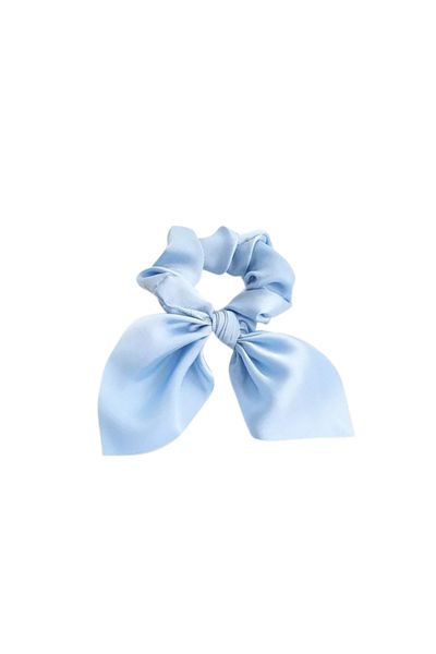 REDz Accessories Elastic de păr, fundă pentru scrunchie, satin, albastru deschis