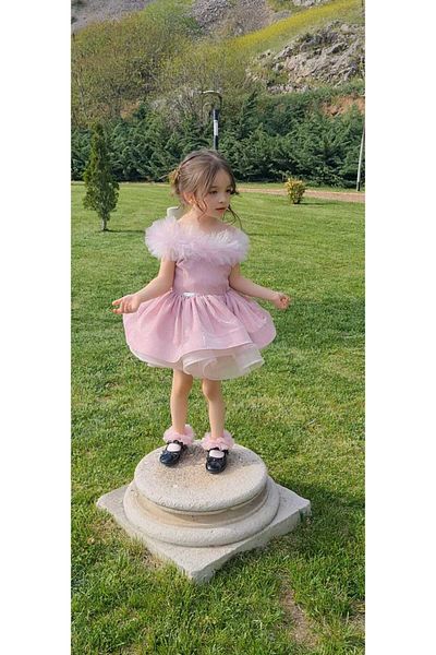 Shıne dresses Pink Elsa Cape Children's Costume Dress Evening Dress