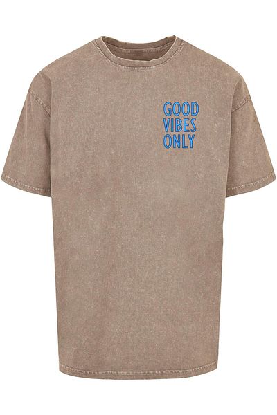 Merchcode Herren Good Vibes Only Acid Washed Heavy Oversized Tee