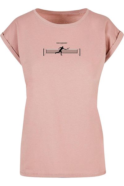 Merchcode Damen Ladies Tennis Round 1 Extended Shoulder Tee