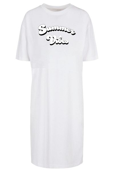 Merchcode Damen Ladies Summer Vibes Oversized Slit Tee Dress