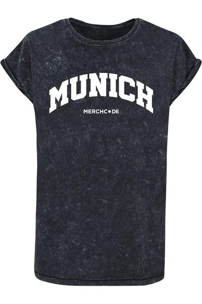 Merchcode Damen Ladies Berlin Wording - Acid Washed T-shirt