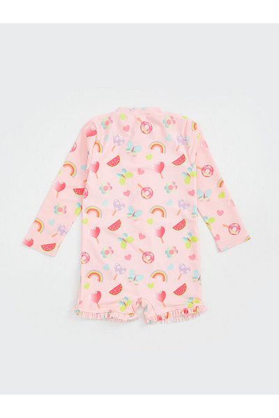 LC Waikiki Girl's Swimsuit with Printed Shorts