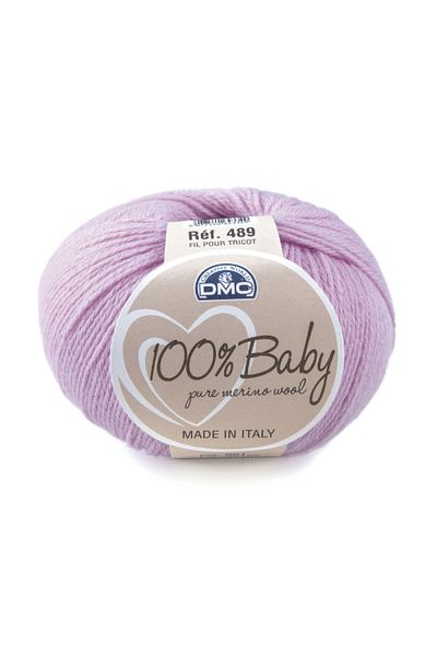 Dmc Wool yarn for knitting and crocheting 100% Baby Pure Merino Wool, 50g/225m, light purple/61