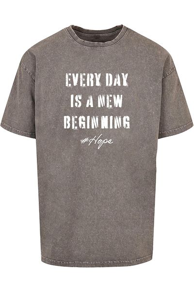 Merchcode Herren Hope 2 Acid Washed Heavy Oversized Tee