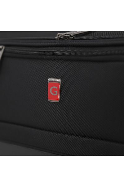 Giordano Softside Double Spinner Wheel Luggage Trolley Bag 17.5 inch Cabin Size, Grey