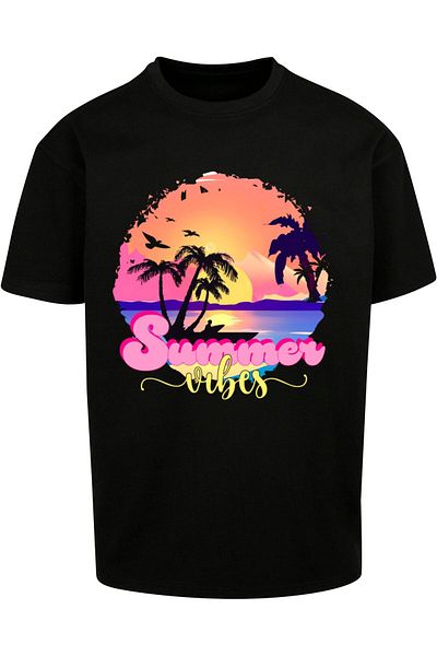 Merchcode Herren Summer Vibes Sunset Heavy Oversized Tee