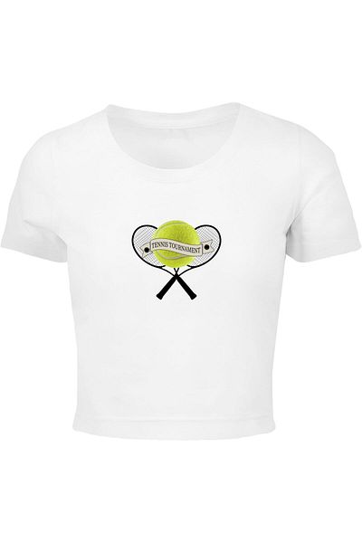 Merchcode Damen Ladies Tennis Tournament Cropped Tee