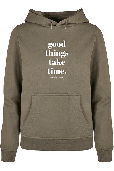 Merchcode Damen Ladies Good Things Take Time Basic Hoody