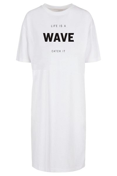 Merchcode Damen Ladies Summer - Life Is A Wave Oversized Slit Dress