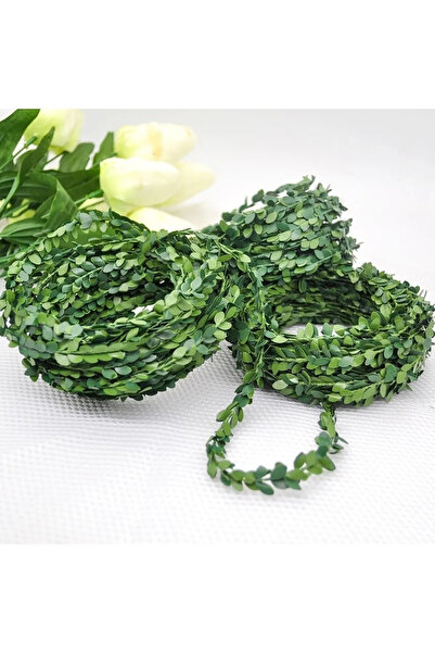 OGWANTO 10 Metre Yapay Tel Yaprak Sarmaşık – Dekoratif Şerit Çiçek Süsleme Teli – Yeşil Taç Süslemeleri İçin