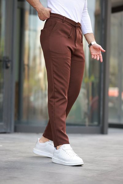 MRA Fashion Men's Waist Lace-Up Jogger Pants