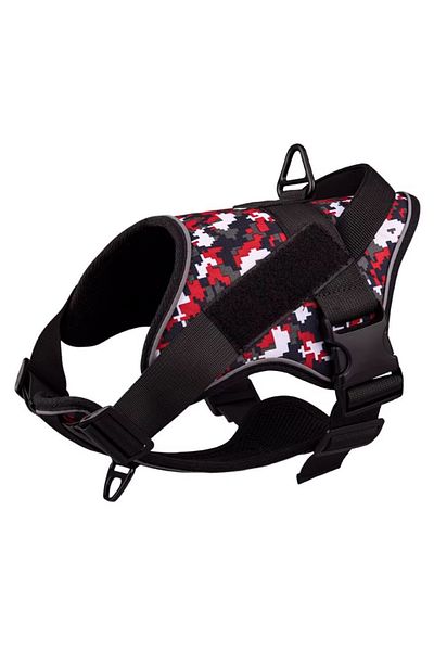 REDz Accessories Ham Guardian, Mâner de control, Mărime M, pentru câini, Textil dens, Roșu-Alb