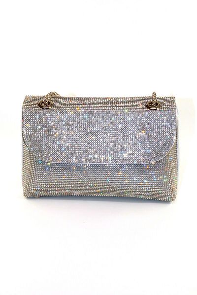 KEEBA Silver Evening Dress Bag. Stone Evening Dress Bag. Women's Evening Dress Bag. Evening Dress Bag Silver. Gray Invitation Wedding Bag.