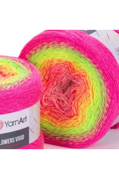 Yarnart Flowers Vivid - Μαρμάρινο Χειροποίητο Πλεκτό Νήμα Ebruli-507
