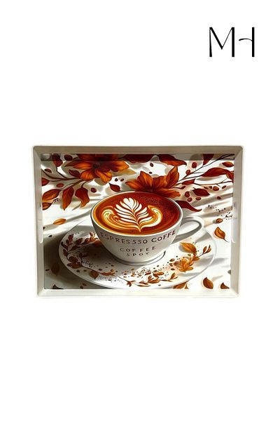 Makri Patterned Large Rectangular Tea and Coffee Presentation Tray