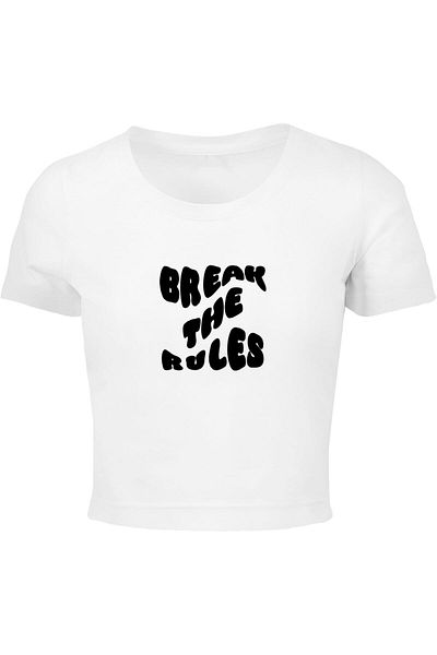 Merchcode Damen Ladies Break The Rules Cropped Tee