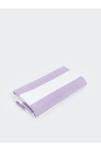 LC Waikiki LCW ACCESSORIES Γυναικεία πετσέτα θαλάσσης Lilac Stripes 70x145 cm