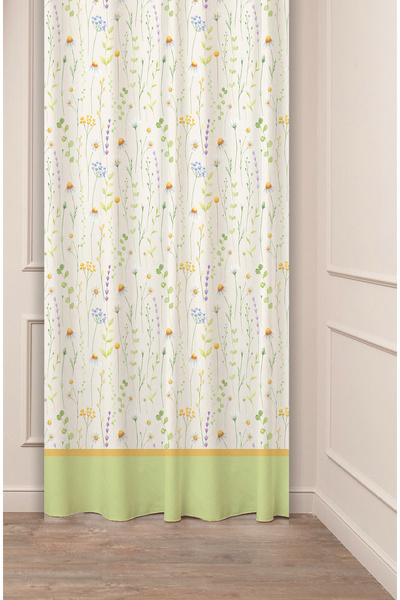 GREENDECOR Design special, frunze de flori, linie antică, model etnic, digital cu imprimeu (o singură aripă), perdea de fundal modernă și elegantă