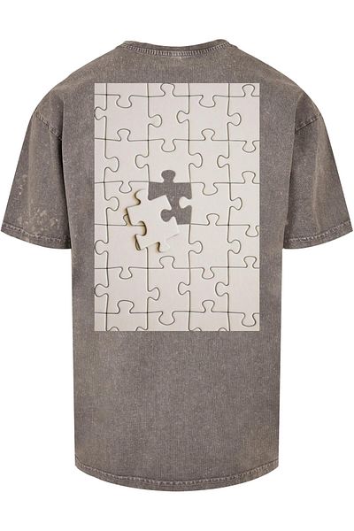 Merchcode Herren Missing Piece Acid Washed Heavy Oversize Tee