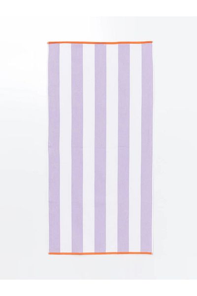 LC Waikiki LCW ACCESSORIES Γυναικεία πετσέτα θαλάσσης Lilac Stripes 70x145 cm