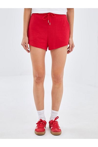 LC Waikiki Pantaloni scurți drepți pentru femei cu talie elastică