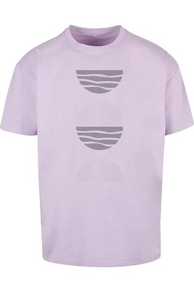 Merchcode T-Shirt mit abstraktem Wellen-Motiv