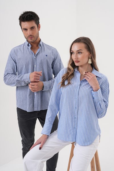 Catto Peak Women's Striped 100% Cotton Regular Shirt