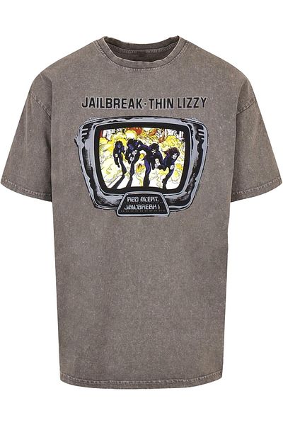 Merchcode Herren Thin Lizzy - Jailbreak Acid Washed Oversize Tee