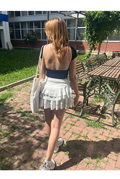 EVIus Fusta de damă Mykonos cu pliuri din țesătură înfășurată