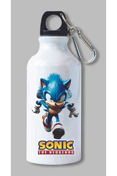 DKDZ SHOP Sonic Printed Water Bottle with Hook 600ml. - 020