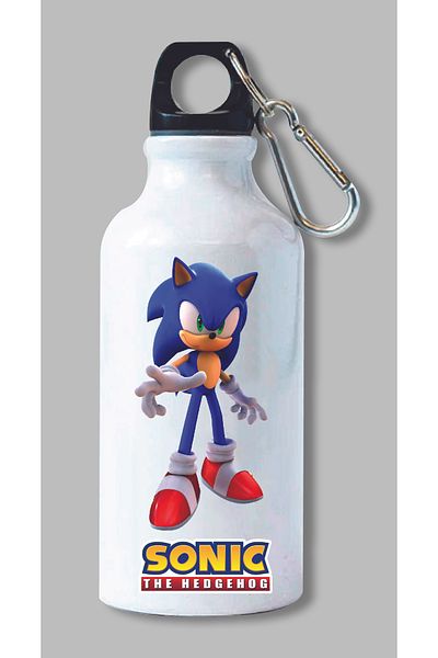 DKDZ SHOP Sonic Printed Water Bottle with Hook 600ml. - 012