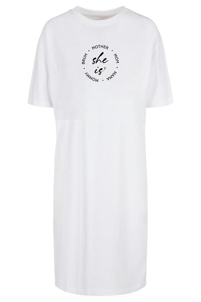 Merchcode Damen Ladies Mothers Day - She Is Oversized Slit Dress