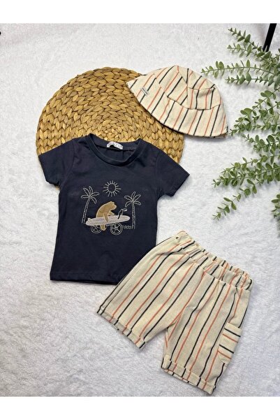 TİJK طقم قبعة وقبعة للأطفال الرضع مكون من 3 قطع
