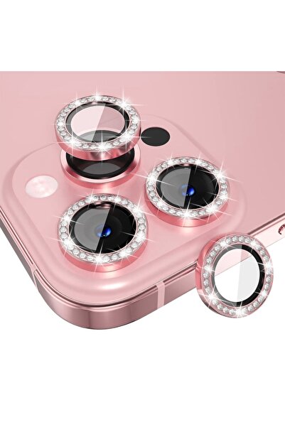 REDz Accessories Film foto cu strasuri, individual, compatibil cu iPhone 16 Pro Max, sticlă, roz