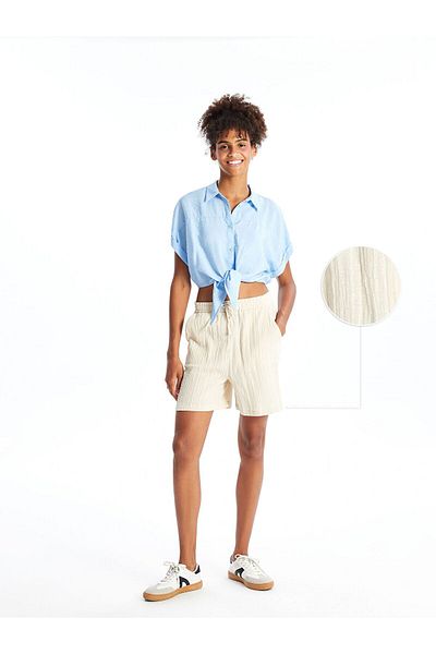 LC Waikiki Women's Elastic Waist Straight Shorts