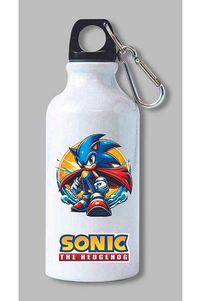 DKDZ SHOP Sonic Printed Water Bottle with Hook 600ml. - 006