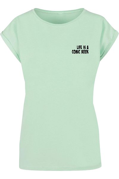Merchcode Damen Ladies Book Comic Extended Shoulder Tee