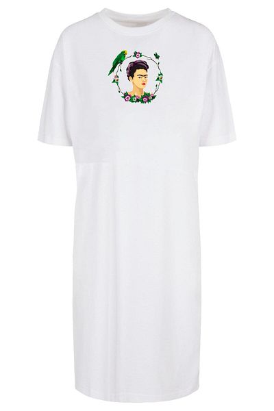 Merchcode Damen Ladies Frida Kahlo - Botanic Frame Oversized Slit Tee Dress