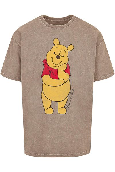 ABSOLUTE CULT Herren Winnie The Pooh - Klassisches Acid Washed Oversized Tee