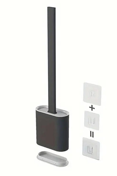 Manosta Чорна силіконова щітка для туалету | Гнучка практична силіконова щітка для унітазу. Легке чищення